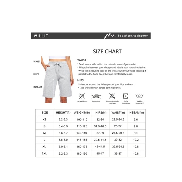 Willit Women's Shorts 10" Bermuda Cotton Long Shorts NWT - Navy - NWT Small - Picture 8 of 8